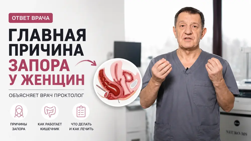 Главная причина запора у женщин. Объясняет врач проктолог